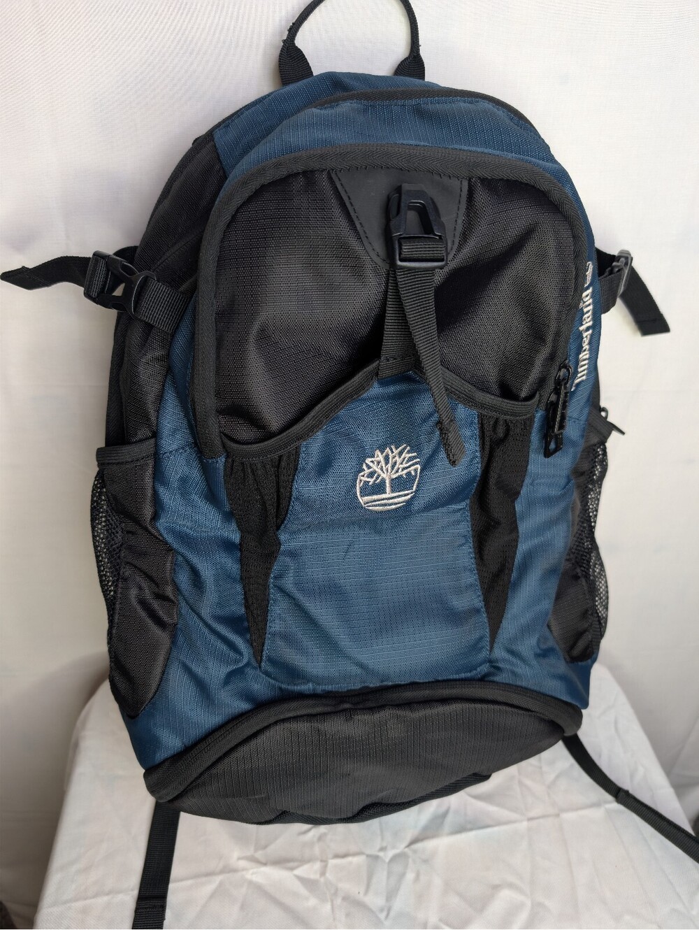 Timberland Blue and Black Backpack with Multiple Compartments
